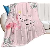 Flamingos Cute Pink Flamingos Decor Throw Blanket - Super Warm Soft Plush Lightweight Fleece Flannel Blanket for Kids, Women - 50"X40"