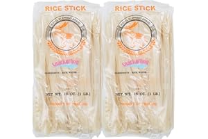 SNACKATHON Wide Thai Rice Stick Noodles Xl (1cm) Pack of 2 (16 Ounce each)