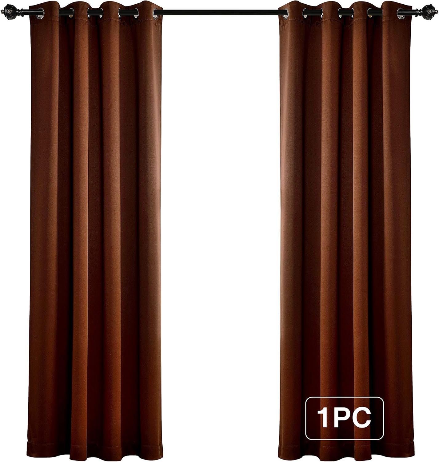MYSKY HOME Blackout Curtain for Bedroom, Grommet Room Darkening Curtain, Amazing Triple Weave Thermal Insulated Curtain, 1 Curtain Panel (52 x 95 Inch, Brown)
