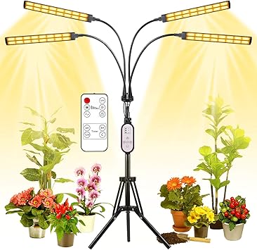 Amazon Co Jp Esbaybulbs 植物育成ライト 暖色系 スタンド式 タイマー機能 4h 8h 12h 10階段調光機能 七つ点灯モード 192led 高さ調整可能 水耕栽培ライト 室内用ライト 家庭菜園 園芸用品 Diy 工具 ガーデン