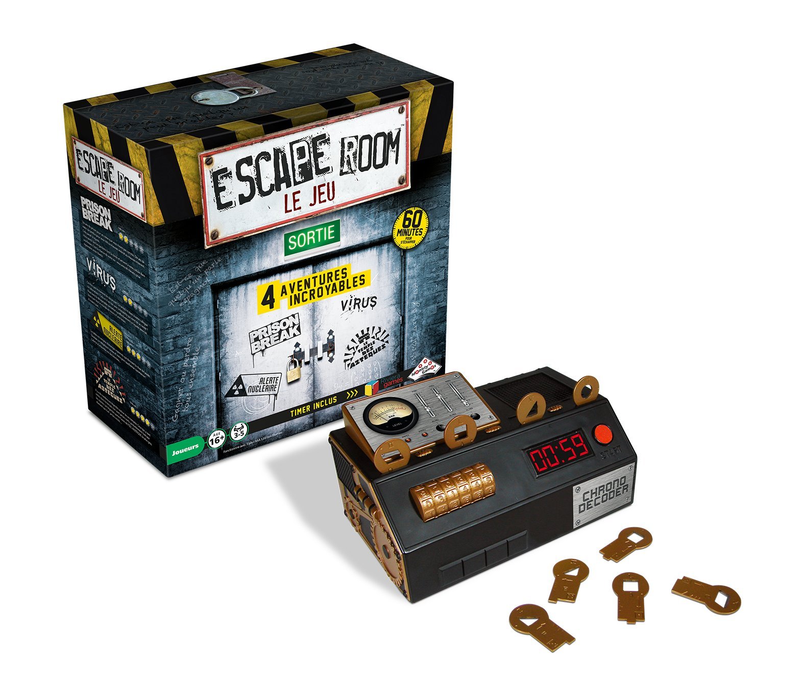 ESCAPE ROOM – The Game – Set of 4 different adventures in French Riviera Games for ages 16 and up.