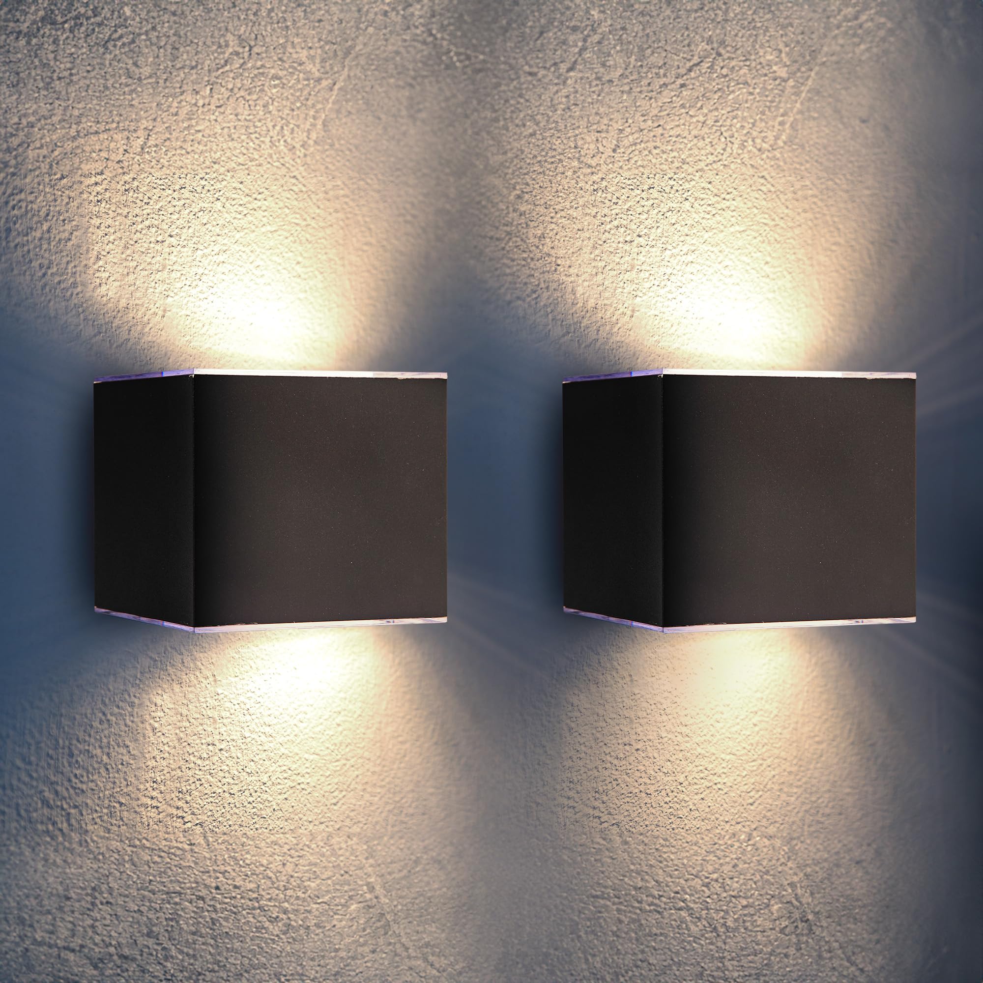 Proxinova Up & Down Solar Wall Light, Outdoor Solar Lights Garden, Waterproof IP65 Fence Light, Wireless Wall Lights Outdoor, Automatic Dusk to Dawn, Easy Installation for Patio, Terrace, Front Door
