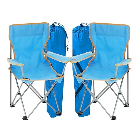Simpa 2 X Childrens Folding Camping Chairs Avaibale In Pink Blue Or Assortment Coloured Sets Fishing Hiking Picnic Garden Collapsible Outdoor