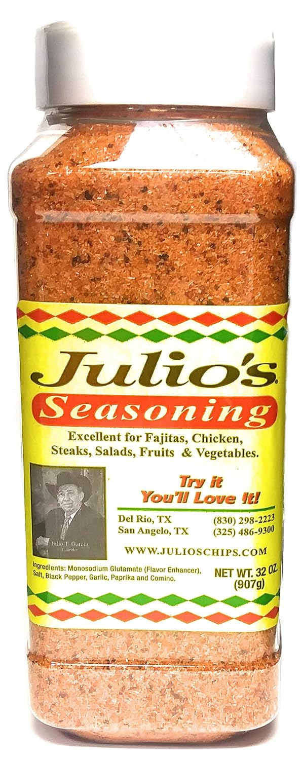 Julio's Seasoning 32oz (2 lb) Restaurant Bottle Texas' Favorite Seasoning Meat