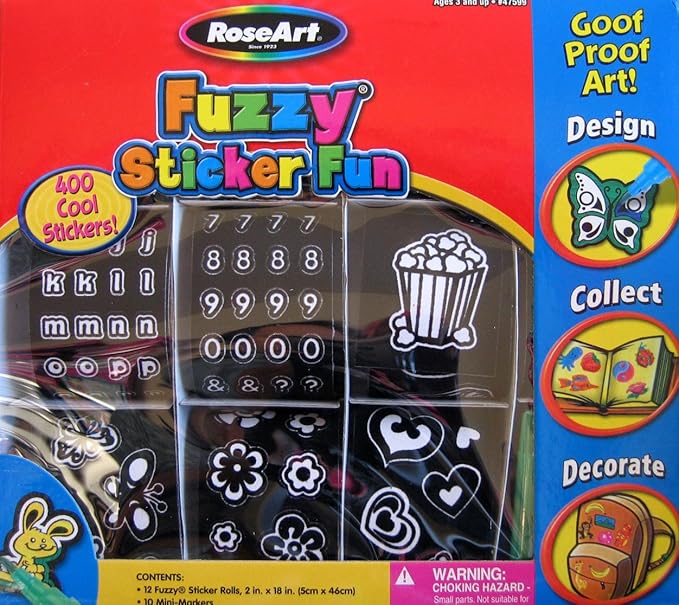 Rose Art Fuzzy Sticker Fun Design, Collect & Decorate w