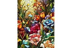 Fountor Flower Paint by Number for Adults, Paint by Numbers Kit for Adults Beginner Flowers, DIY Acrylic Stained Glass Paint by Number on Canvas Floral Artwork Gift Home Wall Decor 16” W x 20”L