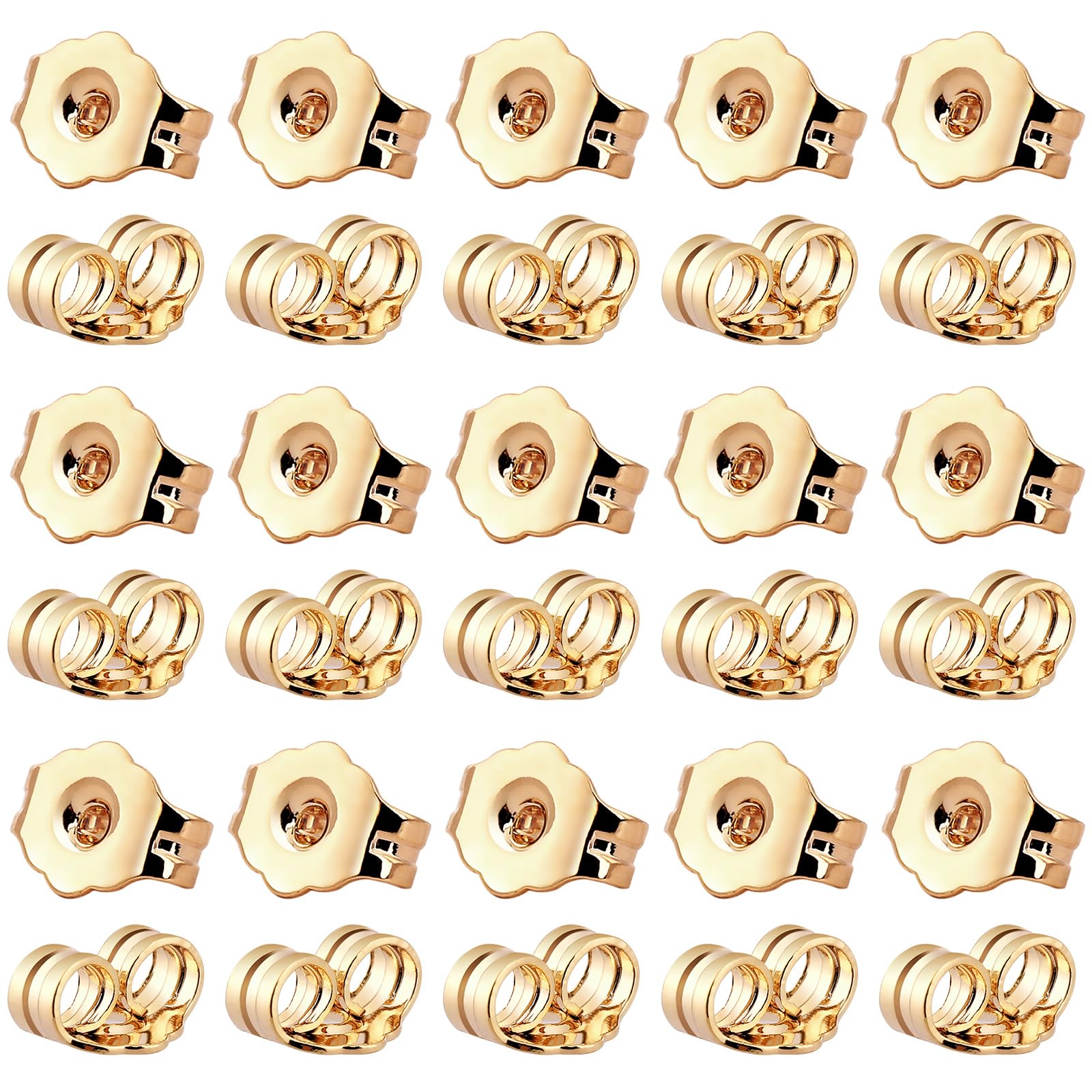 Photo 1 of SANNIX 30Pcs/15 Pairs Earring Backs for Studs Locking, 14K Gold Earring Back Replacements Secure Ear Lockings