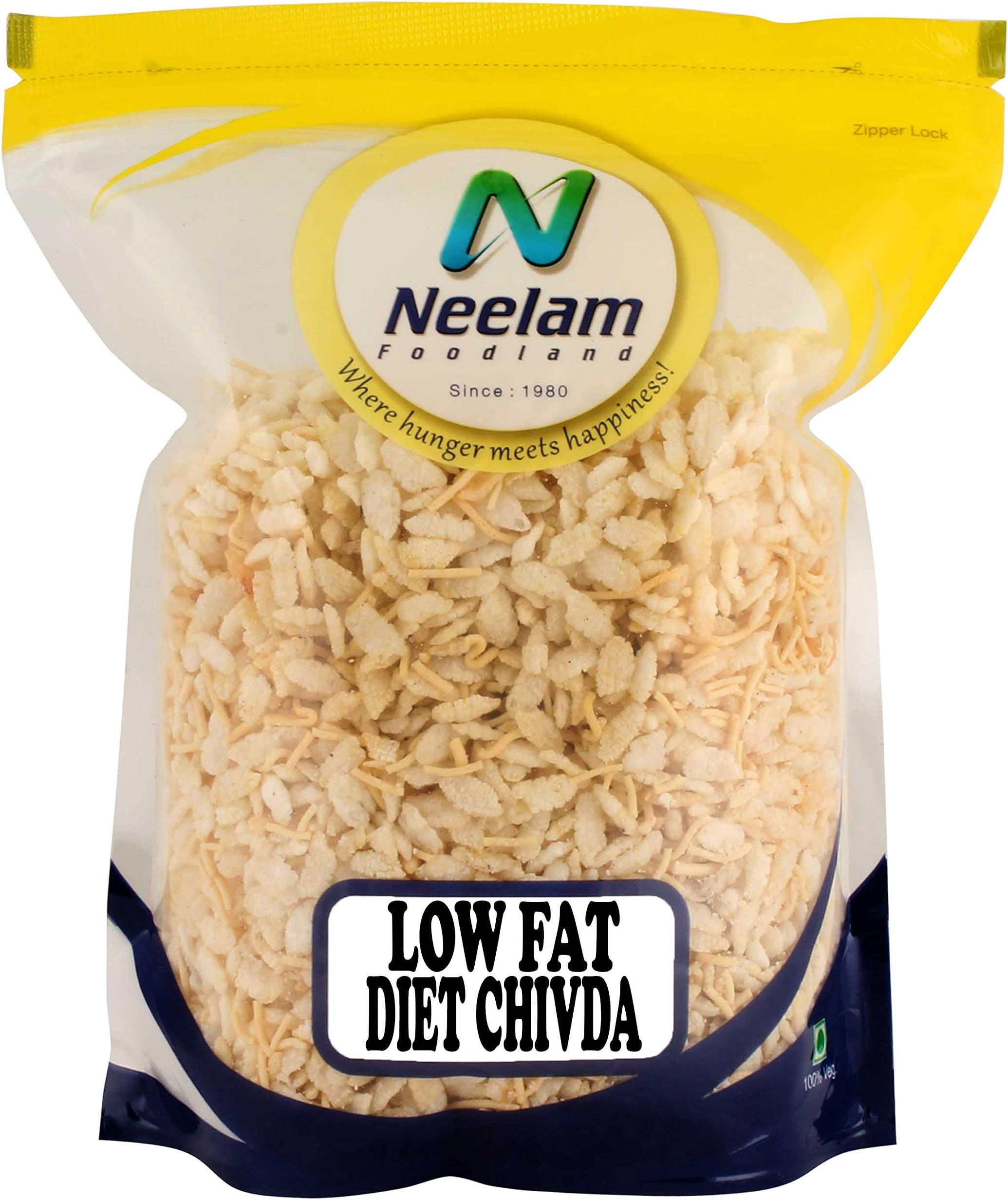 Neelam Foodland Low Fat Diet CHIVDA (Ricke Flakes Blended with Sev Suagr and Salt 400 gm (14.10 OZ)