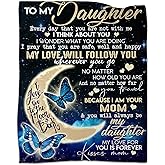 BUUGVIIL Daughter Gifts from Mom, to My Daughter Blanket from Mom for Couch Sofa, Valentines Day Birthday Graduation Gifts for Daughter 60"x50"