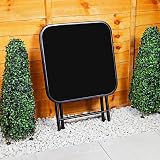 Taylor & Brown 50cm Folding Drinks Side Table - Black Tempered Glass view 4