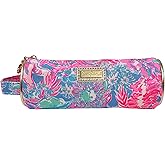 Lilly Pulitzer Pink Pencil Pouch Holder, Cute Travel Bag/Case with Carrying Handle and Zip Close, Viva La Lilly