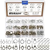 Wokape 260Pcs Tibetan Alloy Toggle Clasps with Open Jump Rings, 12 Styles T-bar Closure Clasp IQ Toggle Clasps Fastener Hook Toggle Connectors for Jewelry Making DIY Craft