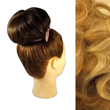 Clip In Drawstring Hair Bun Big Round 16 613 Ash Blonde Mix