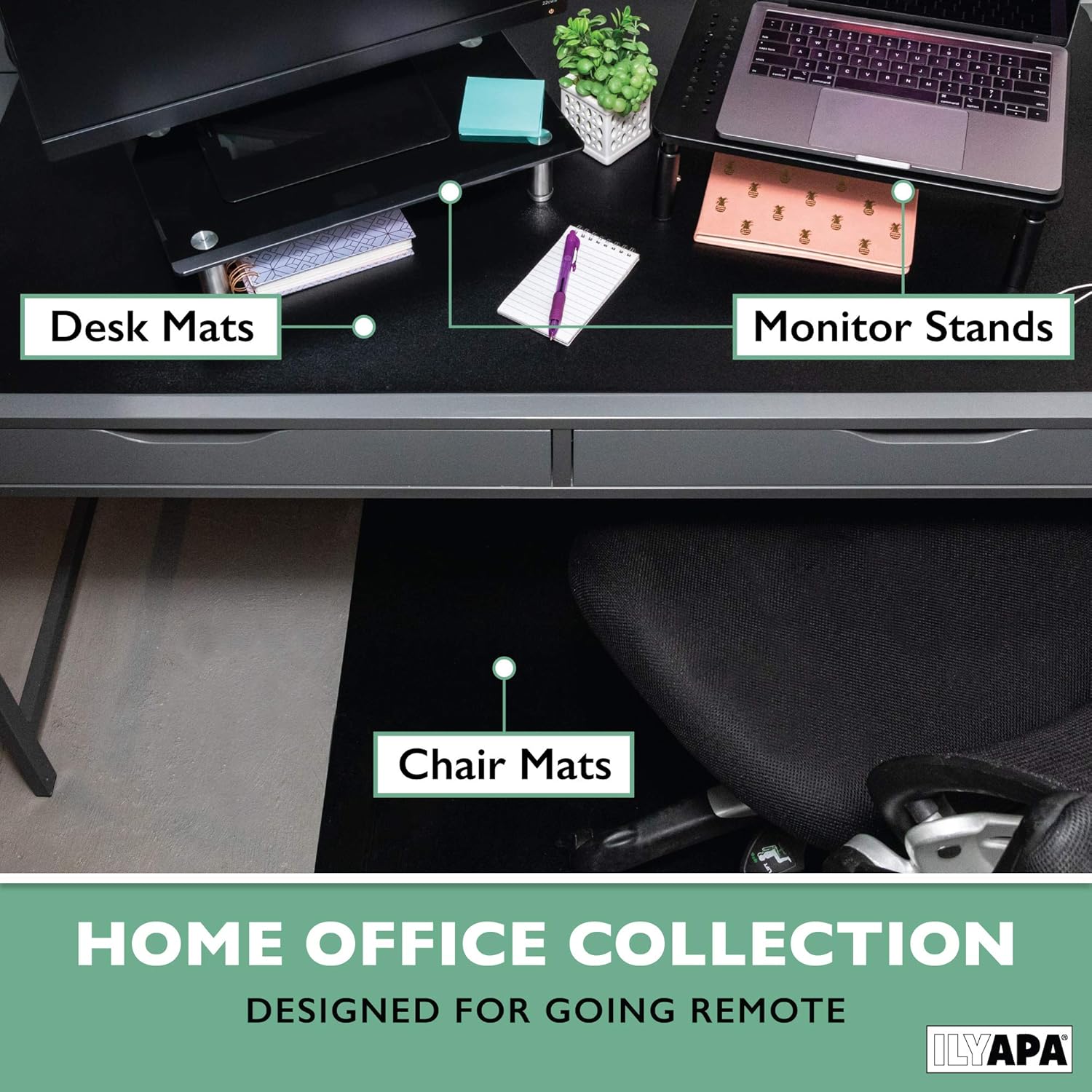 Ilyapa Office Chair Mat for Hard Floors 36" x 48" Heavy Duty Clear, PVC Chair Mat for Hardwood and Tile Floors, Protective Floor Mat for Home or Office : Office Products