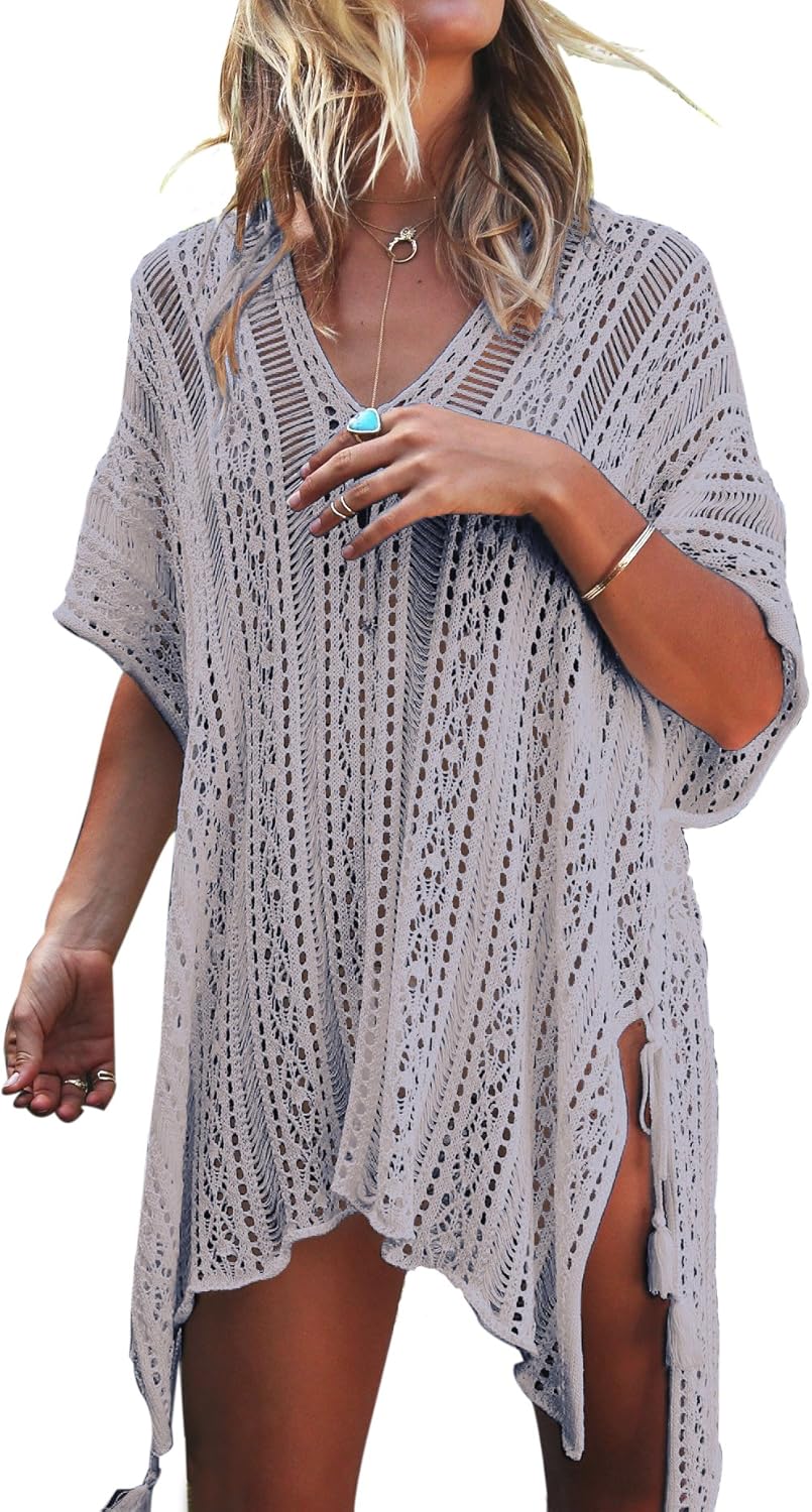 Jeasona Women&rsquo;s Bathing Suit Cover Up for Beach Pool Swimwear Crochet Dress