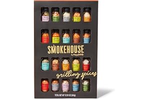 Smokehouse by Thoughtfully Ultimate Grilling Spice Set, Grill Seasoning Gift Set Flavors Include Chili Garlic, Rosemary and Herb, Lime Chipotle, Cajun Seasoning and More, Pack of 20