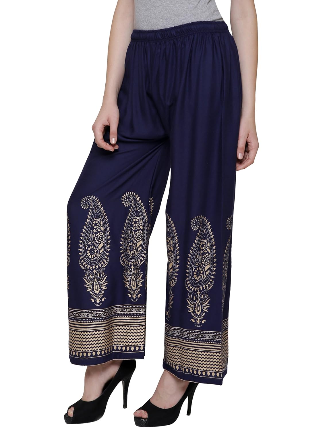 damen mode women's palazzo bottom (dmpp17000_dark blue_free size)