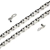 E Bike Chain, Replacement Ebike Chains, T&Uuml;V Strength Tested Dark Silver | 2336 lbs High-Strength Carbon Steel 136 Links 6/7/8 Speed Chain (Includes Quick-Release Link)