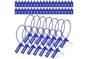 Roowest 2000 Pcs Plastic Tamper Seals Security Tags Seals Safety Numbered Zip Ties Fire Extinguisher Tamper Tags Disposable Self Locking Signage 250 mm Length(Blue)