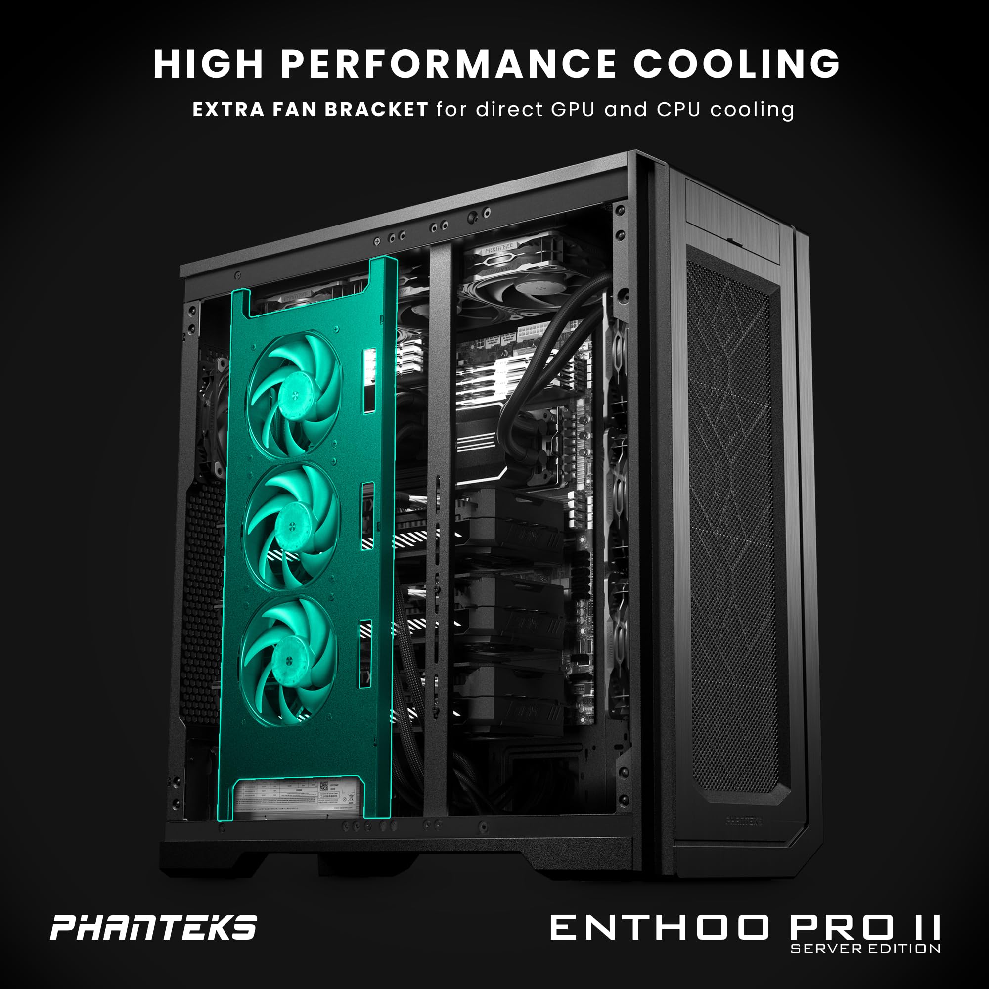 Phanteks (PH-ES620PC_BK02) Enthoo Pro 2 Server Edition – SSI-EEB Motherboard Support, 11-PCI Slots, 15x Fan Positions (Closed Panel)