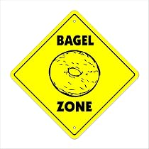 Amazon.com: Bagel Crossing Sign Zone Xing | Indoor/Outdoor | 12 ...