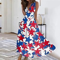 CHRATLHI Womens 4th of July Dress American Flag