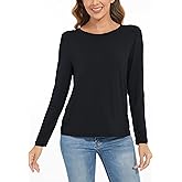 GYS Womens Long Sleeve Tops Soft Bamboo Viscose Pajama Tops