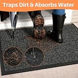 SAFRI Grey Barrier Mat Heavy Duty Indoor Outdoor Dirt Trapper 60x120cm view 3