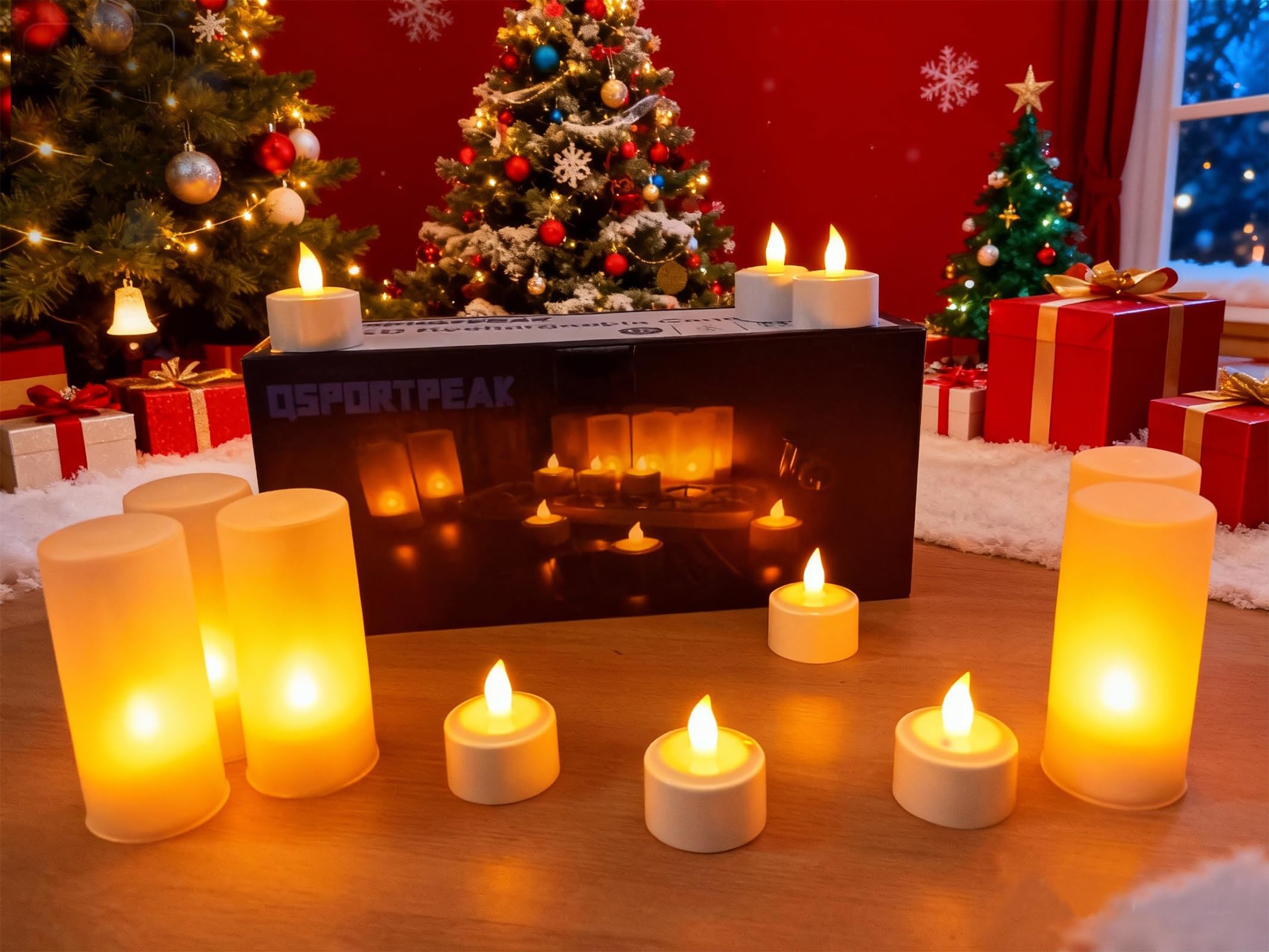 12pcs Flameless Candles, Rechargeable Tea Lights Candle With Charging Base,Flickering Working 40 Hours Tealights with Remote for Valentine's Day Christmas Halloween Wedding Outdoor Party Decor