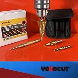YOKOCUT HSS Titanium Step Drill Bit Set 4-12/20/32mm 3-Piece + Center Punch view 2