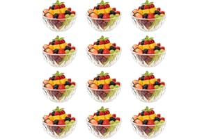 AKAZA 12 Pack 10 Oz Small Glass Bowls, 5 Inch Glass Dessert Bowls, Stackable Salad Bowl For Dessert, Ice Cream, Fruit, Cereal