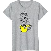Amazon Essentials Men's Princess Belle Linework Portrait T-Shirt, White, Small
