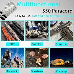 VVAAGG Reflective Paracord Rope 100FT, 7 Strand