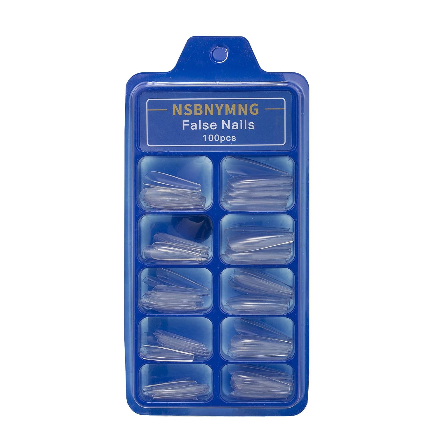 NSBNYMNG CLEAR nail tips–100pcs Curved ballet french false nails with case for nail salons and DIY,10size.: Beauty