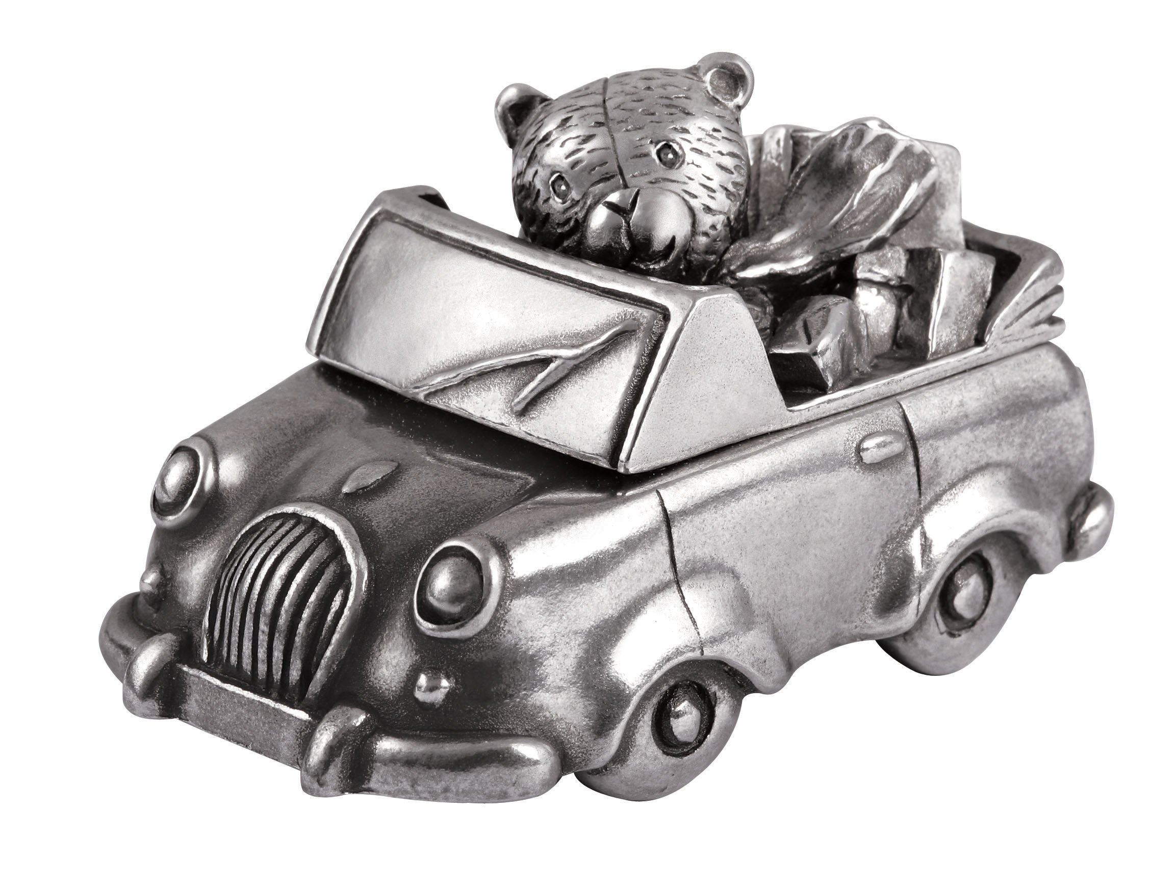 Royal Selangor Hand Finished Teddy Bear's Picnic Collection Pewter Boy Car Tooth Box
