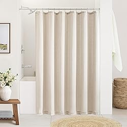 Beige Linen 78 Inch Shower Curtain Extra Long