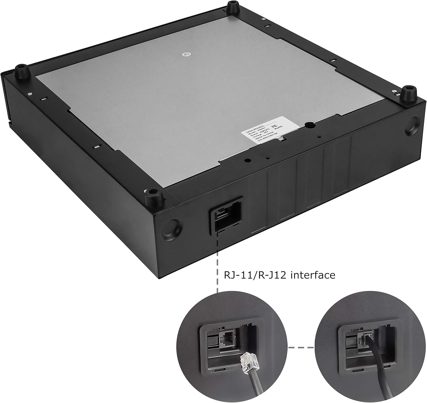 Cash Register Drawer for Point of Sale (POS) System with Removable Coin Tray, 5 Bill/6 Coin, 24V, RJ11/RJ12 Key-Lock, Media Slot, Black : Office Products