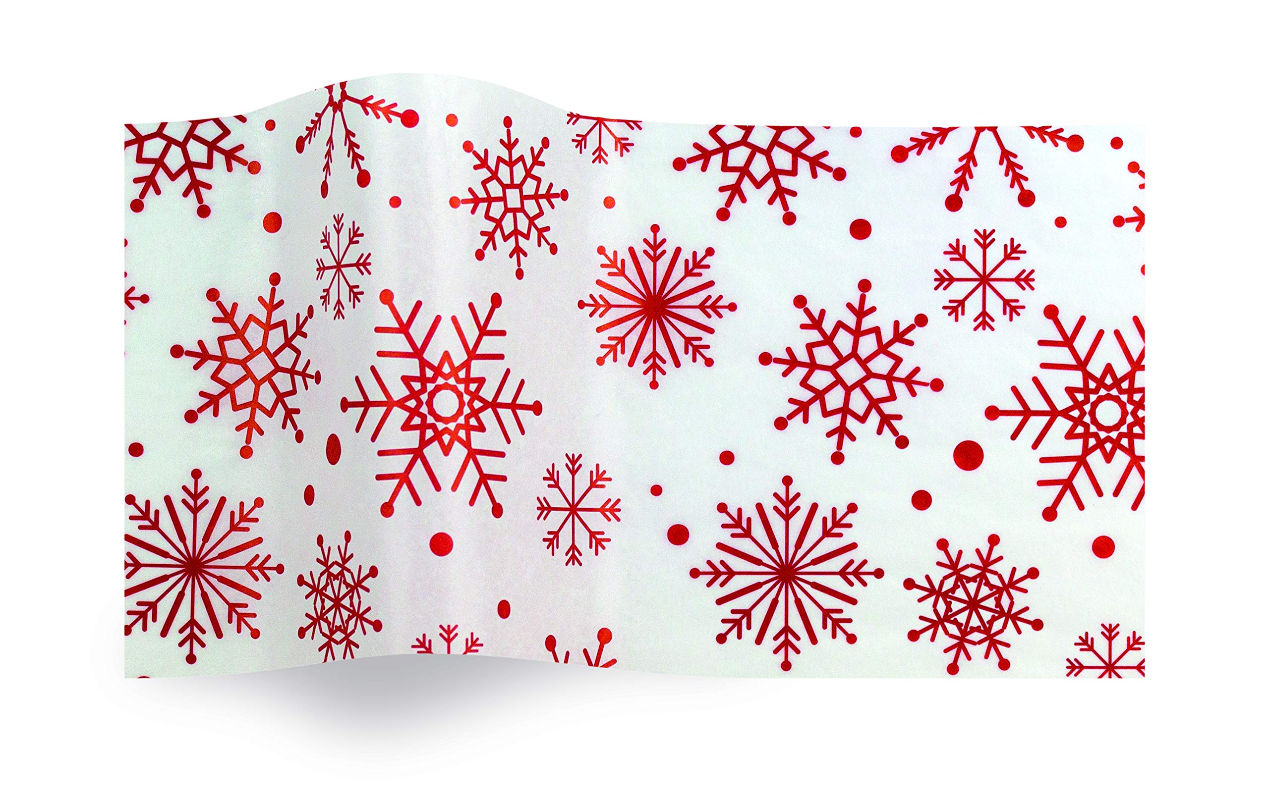 SatinWrap Luxury Printed Tissue Wrapping Paper Spiraling Snowflakes 5 Sheets, SD 380-240 A