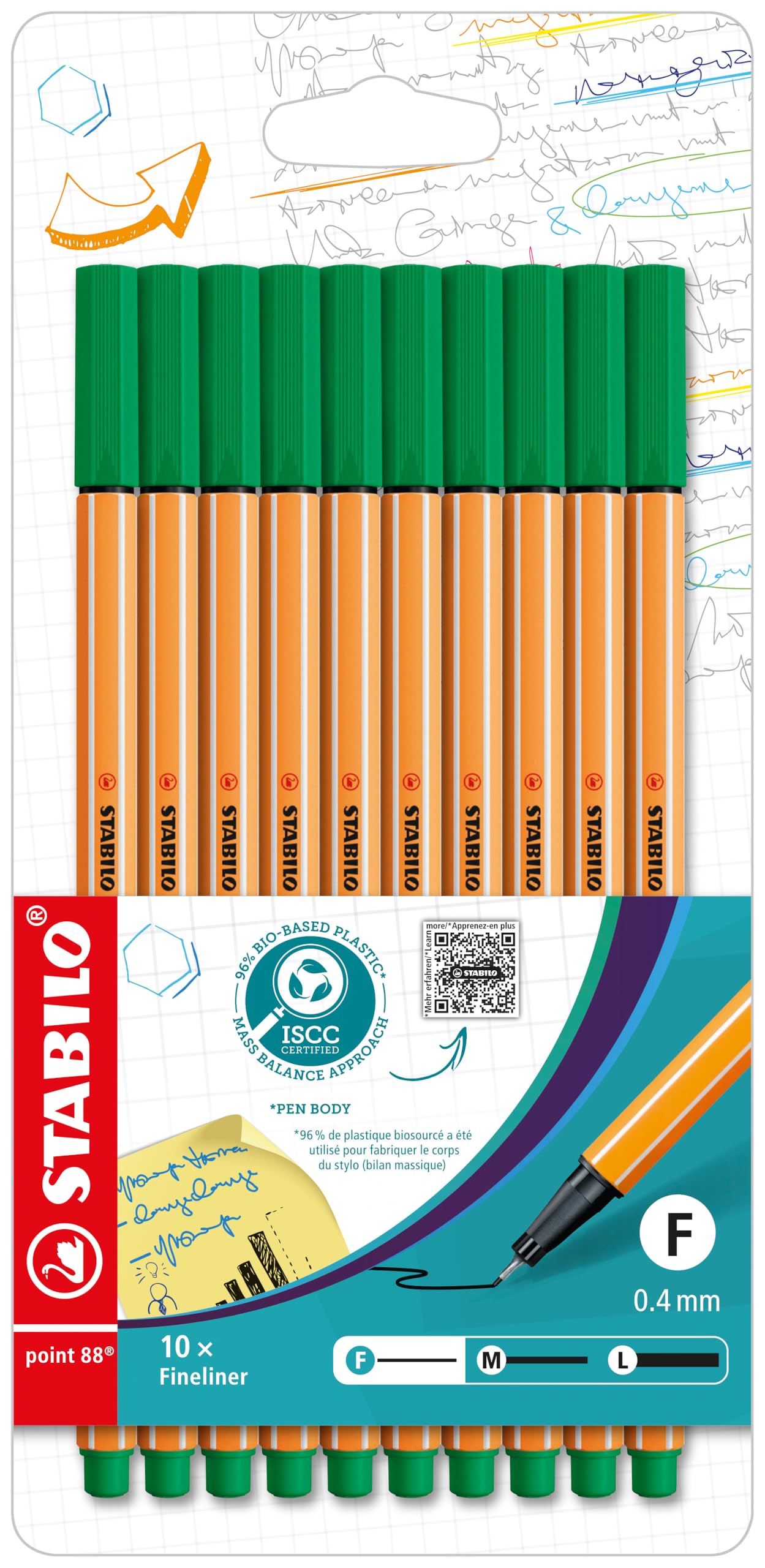 STABILO Fineliner point 88 - Pack of 10 - green