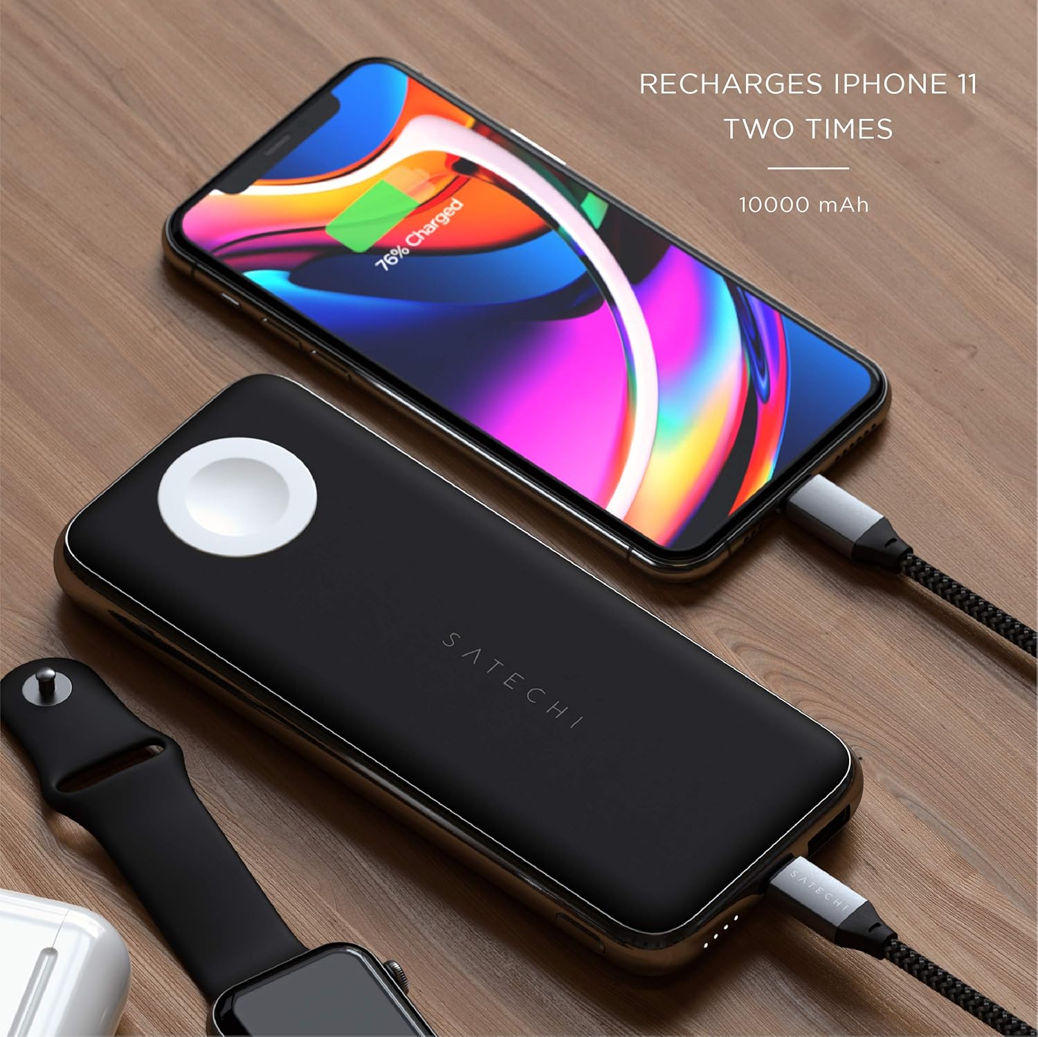 SATECHI Quatro Wireless Power Bank 10000mAh, Portable Charger for iPhone 17 to 12 Series - Image 5