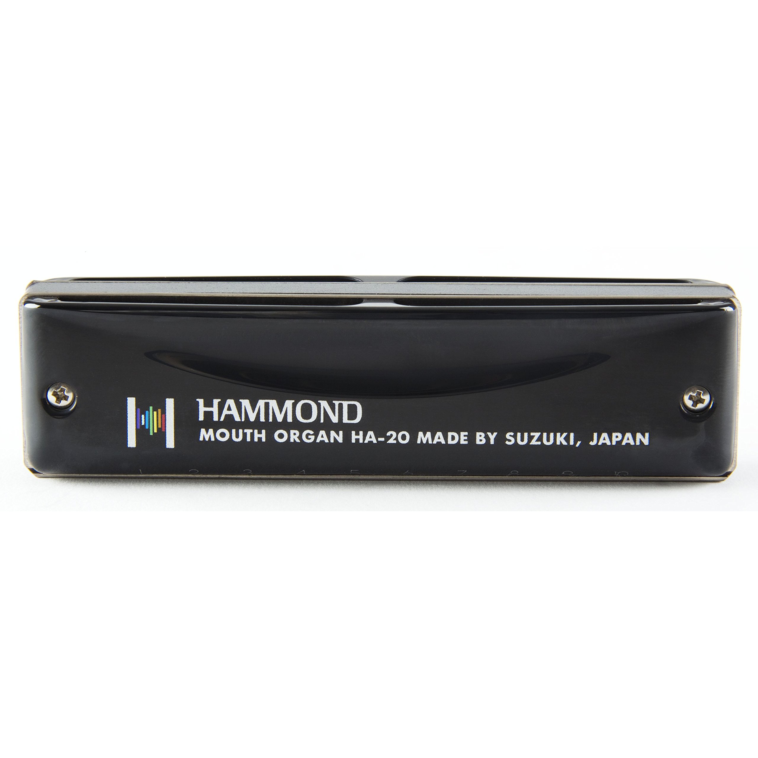 Suzuki Diatonic Harmonica Hammond HA-20 key of D, Black