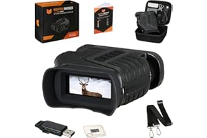 Nightfox Whisker Night Vision Goggles | Adjustable 1-10x Optical Zoom | Powerful 900 Feet Range | Video Recording, USB Rechargeable | 32GB Memory | Digital Hunting Night Vision Binoculars with Camera