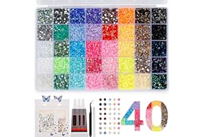 32200Pcs Bedazzling Kit, 32000Pcs 40 Colors 3mm Resin Jelly Rhinestones for Bedazzling, 200Pcs Special Shaped Rhinestones, Fl