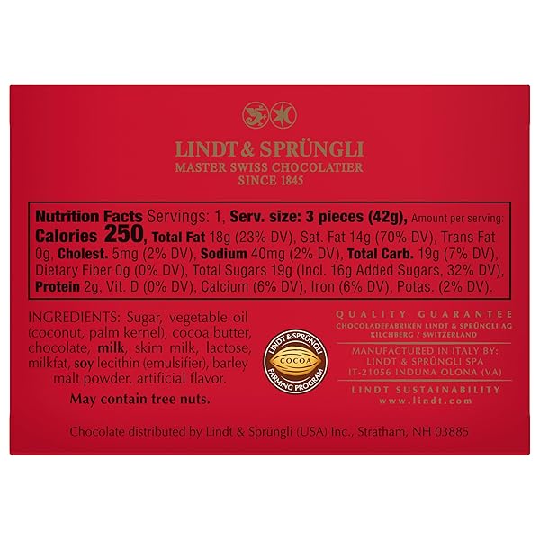 LINDT LINDOR VALENTINE’S MILK CHOCOLATE CANDY TRUFFLES HEART GIFT BOX, 1.5 OZ.
