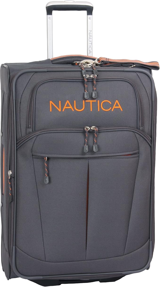 Nautica 28" Expandable Spinner Luggage, Grey/Orange Amazon.ca Luggage