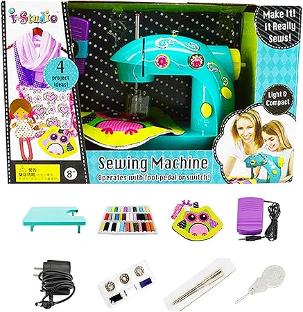 Amazon Co Jp ミシン 子供用ミシン ミニミシン 知育 おもちゃ Diy ライト付き 針にカバー付き 安全 電気ミシン メイキングト 多機能 携帯便利メイキングトイ 女の子 キッズ プレゼント 青 おもちゃ