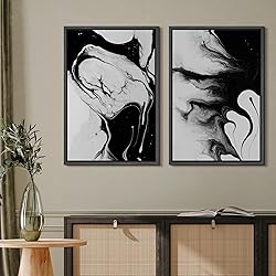 MUDECOR Framed Canvas Print Wall Art Set Black and