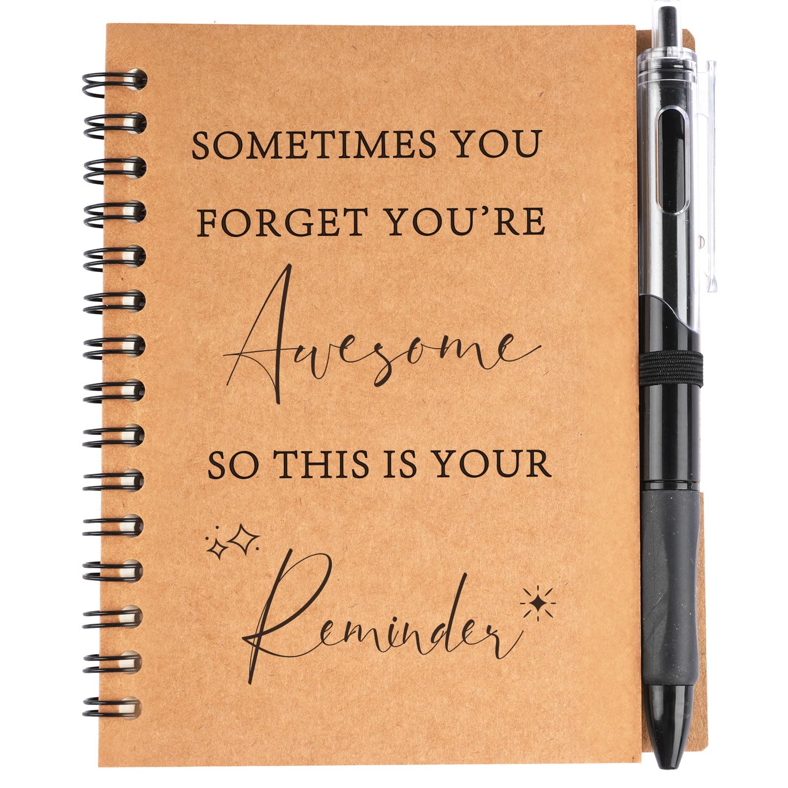 Hopton Leaving Gifts for Colleagues Women, 100 Pages Kraft A6 Notebook with Ballpoint Pen Set, Thank You Gifts, Staff Leaving Gift, Spiral Notepad for Colleagues Teachers Friends Men (Awesome)