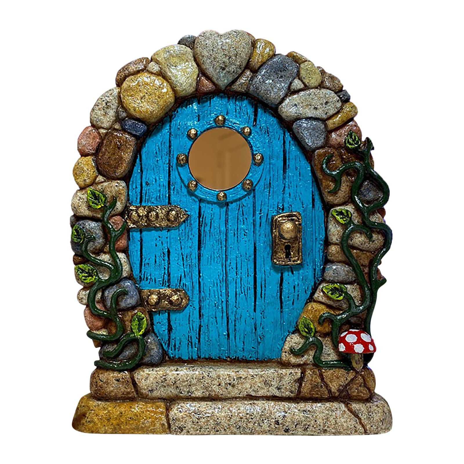 SETOFI Fairy Door, Wooden Fairy Doors for Garden Elf Door Miniature Yard Ornaments for Garden Yard Trees Style A