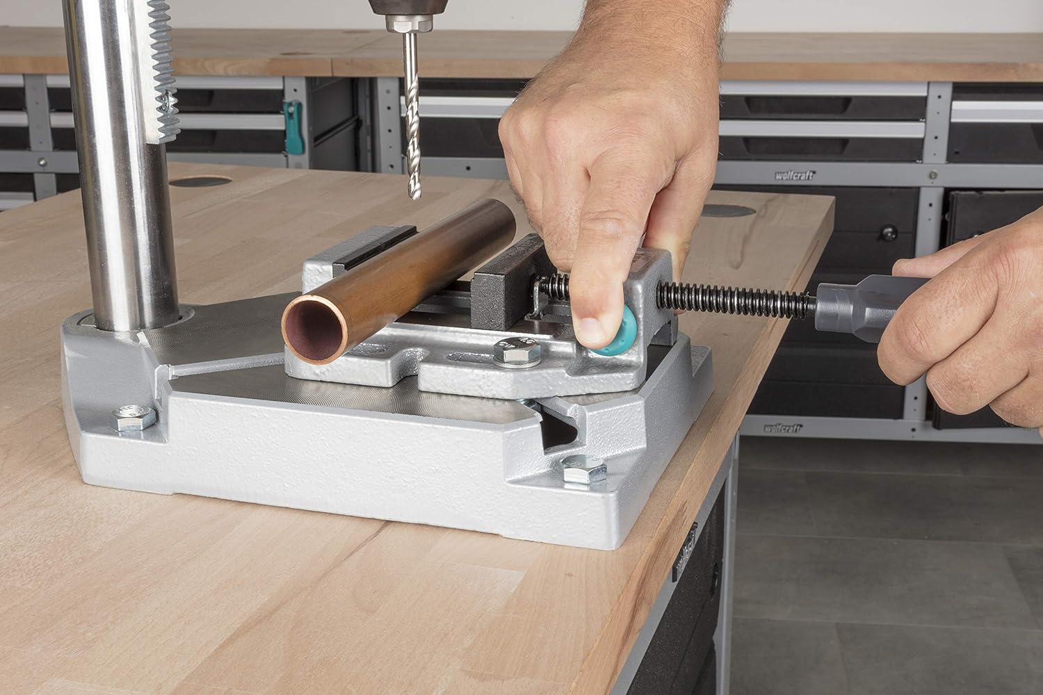 wolfcraft Machine Vice, 3423000, Quick Adjustment; 200 kg Clamping Force, 80 mm Clamping Width - Image 4